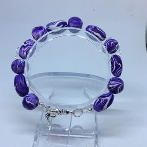 Unique Handmade Polymer Clay Bead Bracelet